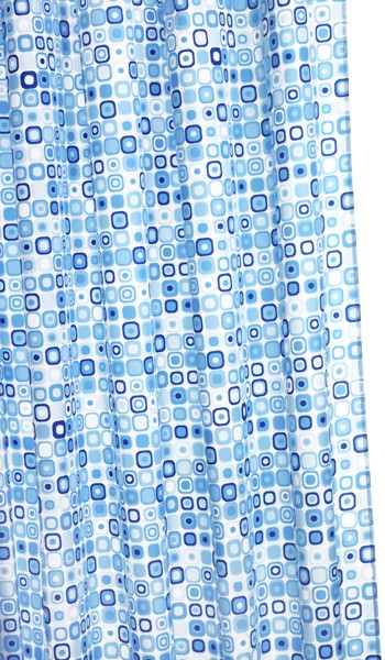 Larger image of Croydex Textile Hygiene Shower Curtain & Rings (Geo Mosaic, 1800mm).