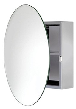 Larger image of Croydex Cabinets Severn Circular Mirror Bathroom Cabinet. 500x500x110mm.
