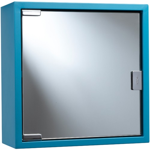 Larger image of Croydex Cabinets Blue Mirror Bathroom Cabinet. 300x300x120mm.