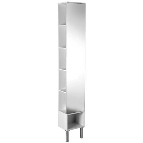 Larger image of Croydex Cabinets Irwell Tall Boy Mirror Bathroom Cabinet.  300x1800x220mm.