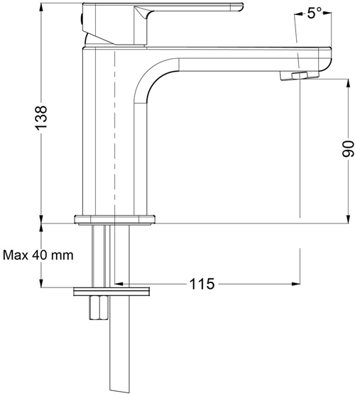 Technical image of Crosswater Atoll Basin Mixer & 2 Hole Bath Shower Mixer Tap Pack (Chrome).