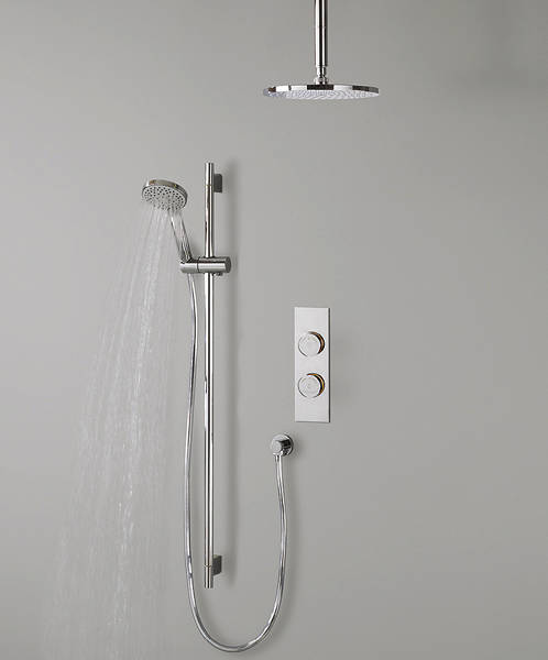Larger image of Crosswater Duo Digital Showers Atoll Pack With Slide Rail & Round Head.