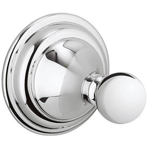 Larger image of Crosswater Belgravia Single Robe Hook (Chrome).