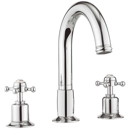 Crosswater Belgravia 3 Hole Bath Filler Tap (Crosshead, Chrome).