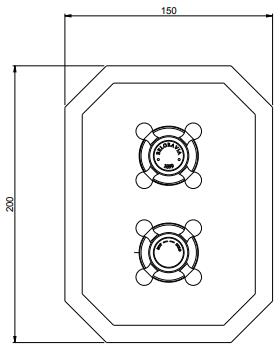 Technical image of Crosswater Belgravia Crossbox 1 Outlet Shower Valve (Chrome).