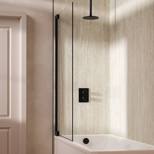 Example image of Crosswater MPRO Crossbox Shower Set 7 With 200mm Head & Bath Filler (Matt Black).