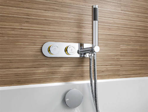 Example image of Crosswater Duo Digital Showers Central Plus Trim Set For Handset (Chrome).