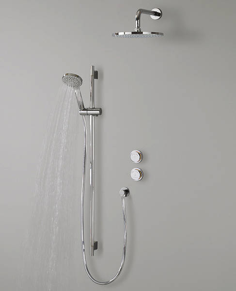 Larger image of Crosswater Duo Digital Showers Cygnet Pack With Slide Rail & Round Head.