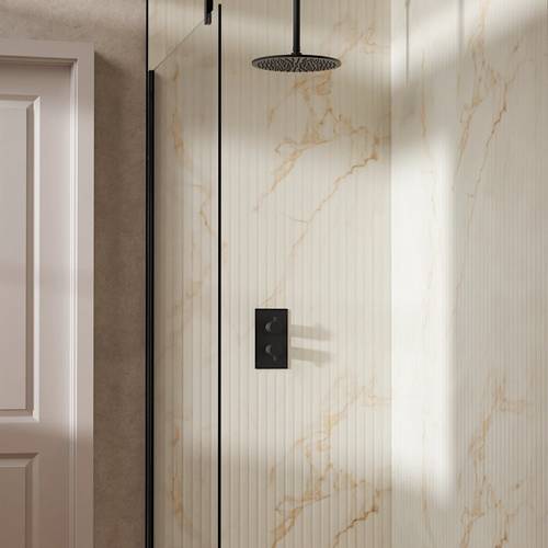 Example image of Crosswater MPRO Design Shower Set 1,  300mm Head & Ceiling Arm (Slate).