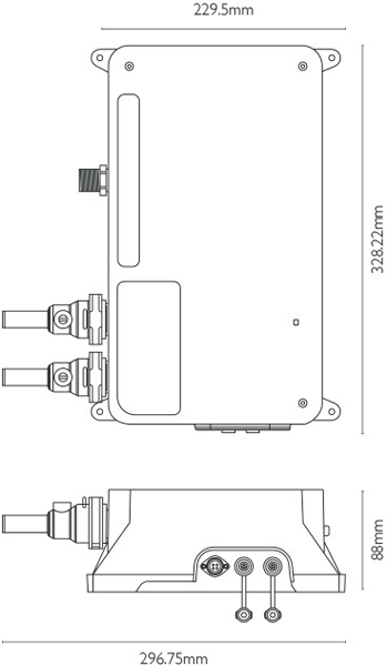 Technical image of Crosswater Kai Lever Showers Digital Shower With Head & Arm (LP).