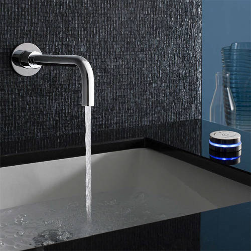 Larger image of Crosswater Digital Basin Taps Digital Wall Mounted Basin Tap With Long Spout.