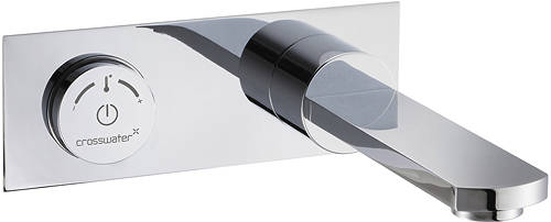 Larger image of Crosswater Digital Basin Taps Wisp Digital Wall Mounted Basin Tap & Plate.