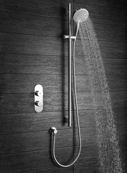 Larger image of Crosswater Dial Central Thermostatic Shower Valve & Slide Rail Kit (1 Outlet).