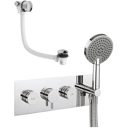 Larger image of Crosswater Dial Kai Thermostatic Shower & Bath Valve, Handset & Filler.