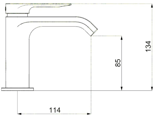 Technical image of Crosswater Dune Monoblock Basin Tap (Chrome).