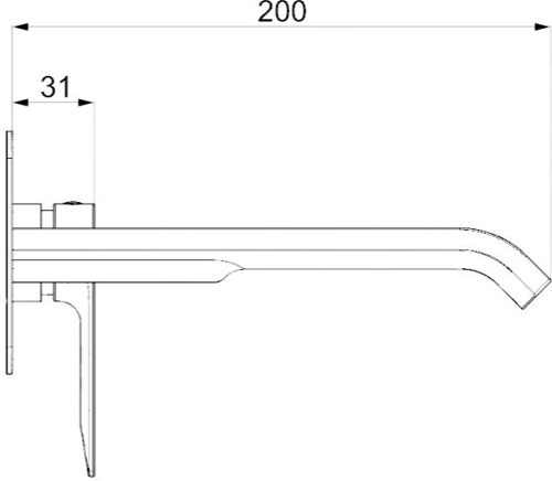 Technical image of Crosswater Dune Wall Mounted Basin Tap (Chrome).