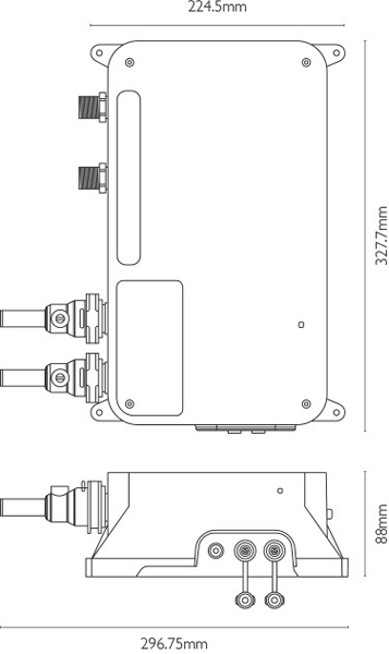 Technical image of Crosswater Belgravia Digital Dual Outlet Digital Shower Valve (X-Head, HP).