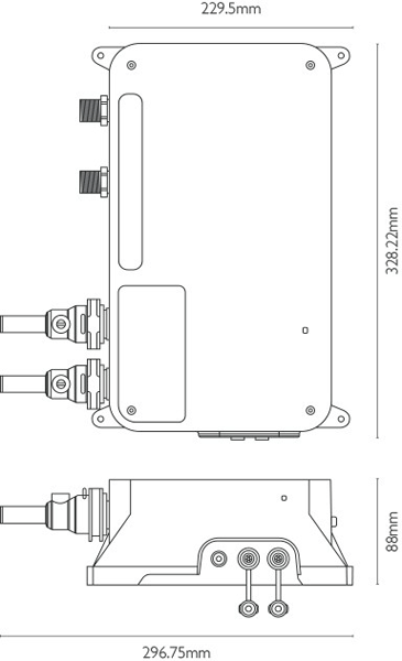 Technical image of Crosswater Belgravia Digital Dual Outlet Digital Shower Valve (L-Head, LP).