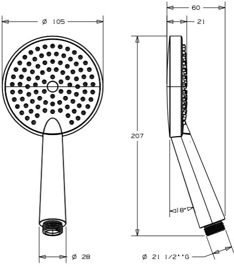 Technical image of Crosswater Ethos Premium Shower Kit 3 (Chrome).