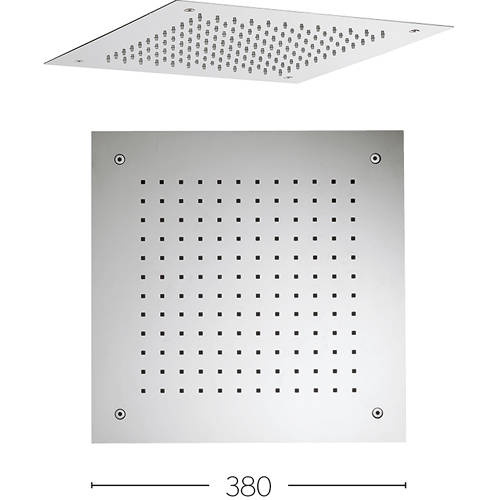 Crosswater Showers Recessed Square Shower Head (380X380mm).