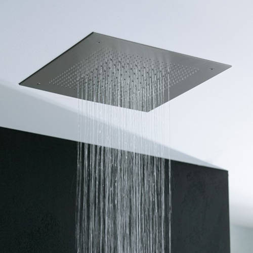 Crosswater Tranquil 380 Multi Flow Recessed Shower Head (B Steel).