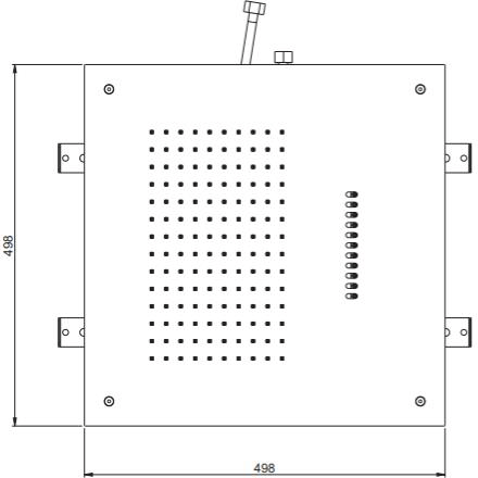 Technical image of Crosswater Revive Wave Flow Shower Head 500x500 (2 Mode, Stainless Steel).
