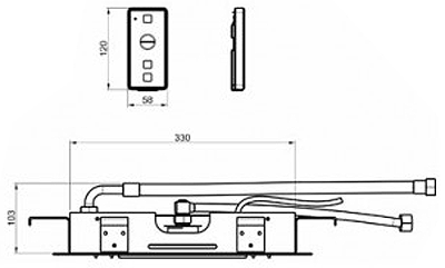 Technical image of Crosswater Illuminated Multifunction Shower Head With LEDs 380x700mm.