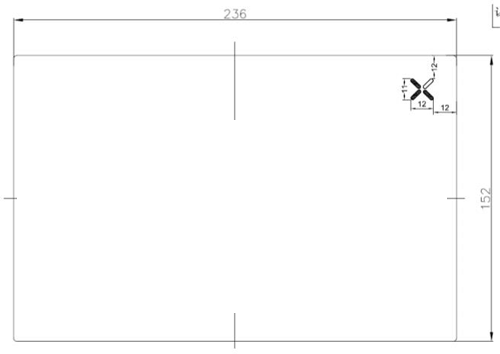 Technical image of Crosswater Glide II Flush Plate With Dual Buttons (Matt Black).