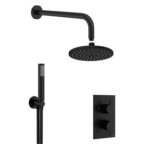 Crosswater Black Mpro 2 Outlet 2 Handle Shower Bundle (Matt ).