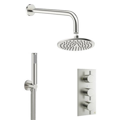 Crosswater Mpro 2 Outlet 3 Handle Shower Bundle (Brushed Steel).