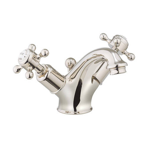 Larger image of Crosswater Belgravia Basin Mixer Tap With Waste (Crosshead, Nickel).