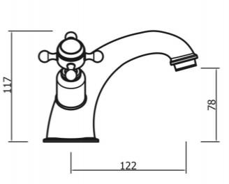 Technical image of Crosswater Belgravia Basin Mixer Tap With Waste (Crosshead, Nickel).