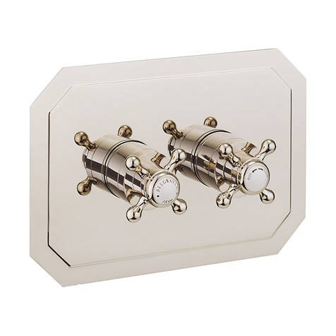 Larger image of Crosswater Belgravia Crosshead 2 Outlet Shower Valve (Horizontal, Nickel).