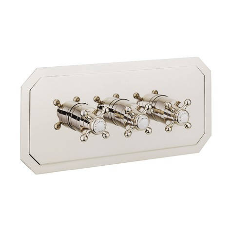 Larger image of Crosswater Belgravia Crosshead 2 Outlet Shower Valve (Horizontal, Nickel).