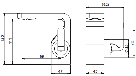 Technical image of Crosswater KH Zero 1 Mini Basin Mixer Tap With Lever Handle (Chrome).