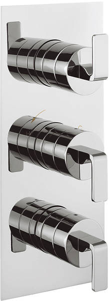 Larger image of Crosswater KH Zero 1 Thermostatic Shower Valve With 2 Outlets (3 Handles).
