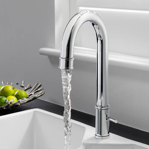 Larger image of Crosswater KH Zero 5 Kitchen Tap With Side Lever Handle (Chrome).
