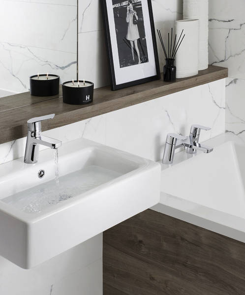 Example image of Crosswater KH Zero 6 Basin & Bath Filler Tap Pack (Chrome).