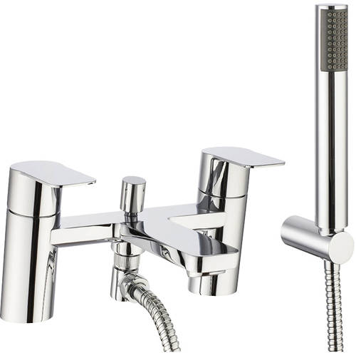 Example image of Crosswater KH Zero 6 Basin & Bath Shower Mixer Tap Pack With Kit (Chrome).