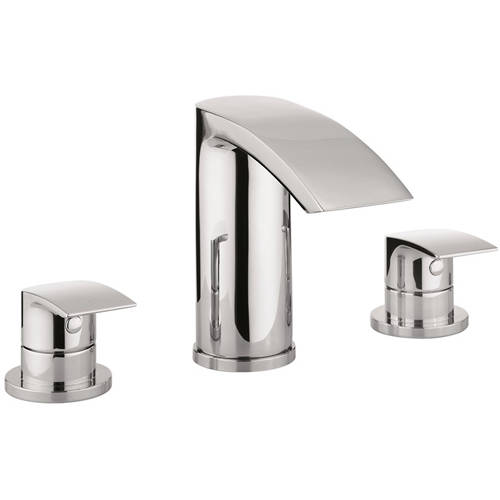 Larger image of Crosswater Flow 3 Hole Bath Filler Tap (Chrome).