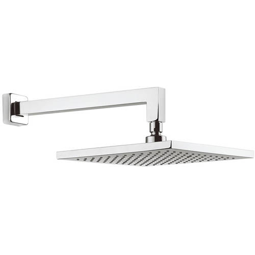 Larger image of Crosswater Planet Square Shower Head & Wall Arm (250x250mm).
