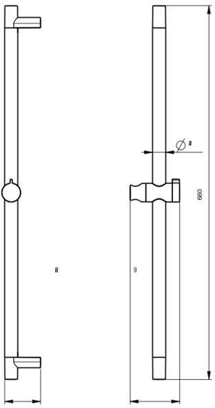 Technical image of Crosswater MPRO Slide Rail Shower Kit (Matt White).