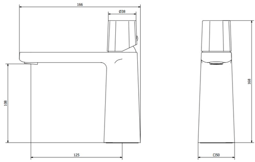 Technical image of Crosswater Marvel Basin Mixer Tap (Chrome).