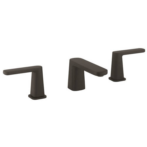 Crosswater Black Marvel 3 Hole Basin Mixer Tap (Matt ).