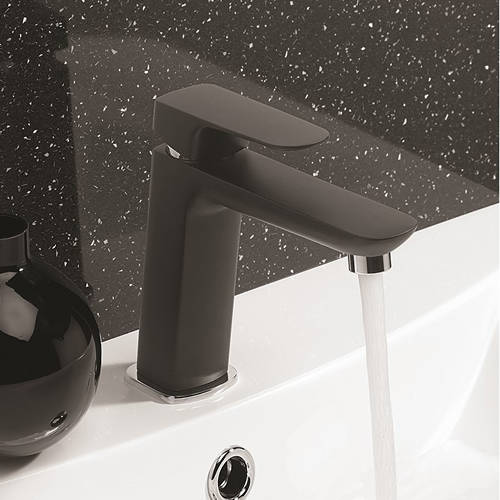 Example image of Crosswater North Basin Mixer Tap (Matt Black).