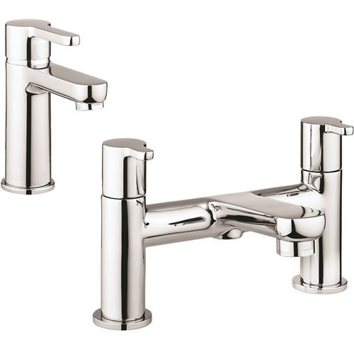 Larger image of Crosswater Nova Basin & Bath Filler Tap Pack (Chrome).