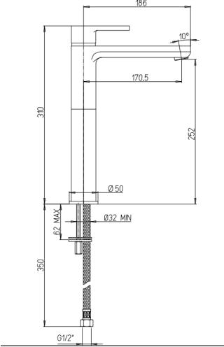 Technical image of Crosswater Nova Tall Basin & Bath Filler Tap Pack (Chrome).