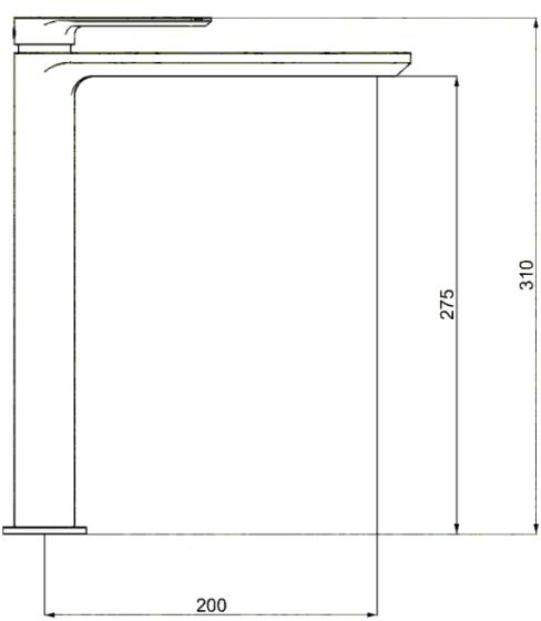Technical image of Crosswater Pier Tall Basin Mixer Tap (Chrome).
