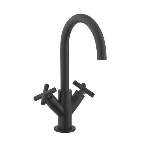 Crosswater Black Mpro Monoblock Crosshead Basin Tap (Matt ).