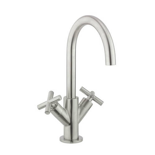 Crosswater Mpro Monoblock Crosshead Basin Tap (Brushed Steel).